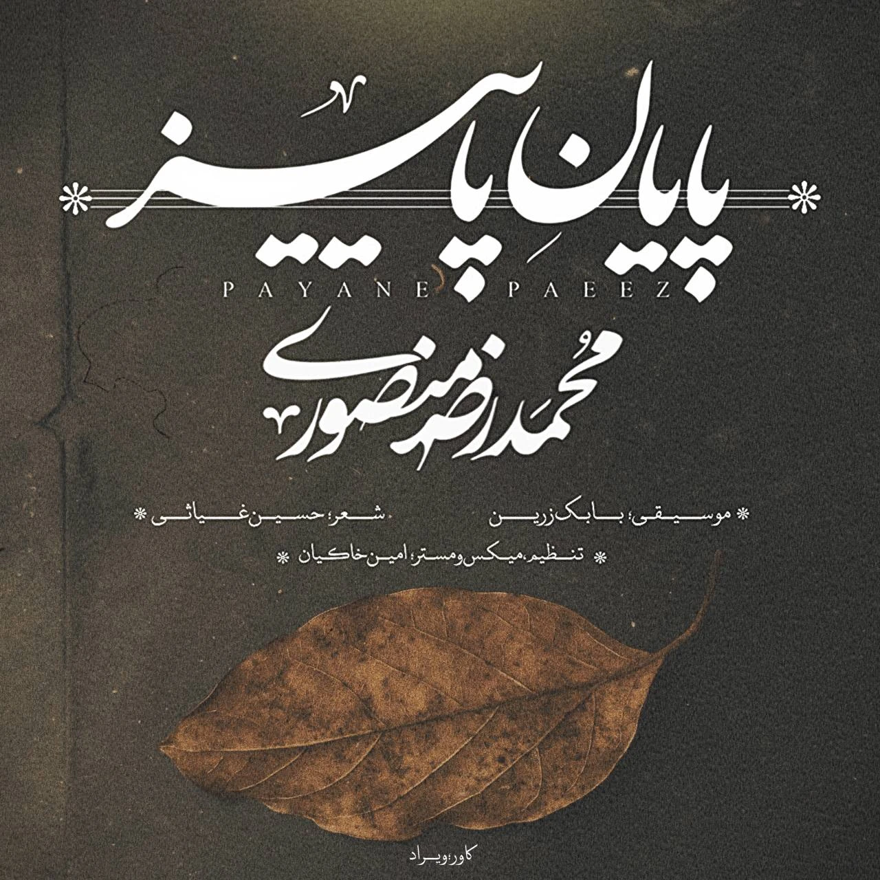 دانلود آهنگ جدید پایان پاییز از محمد رضا منصوری
