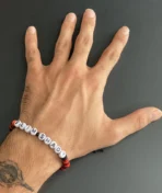 دستبند مشکی قرمز اسم Slim Shady